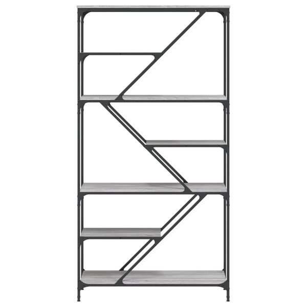 vidaXL Bibliothèque sonoma gris 91x36x176cm bois d'ingénierie et acier