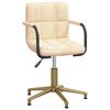vidaXL Chaises pivotantes &agrave; manger lot de 4 cr&egrave;me velours
