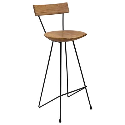 vidaXL Tabourets de bar lot de 2 bois de teck massif