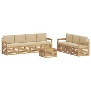 vidaXL Ensembles de canap&eacute;s 8 pc Blanc et Beige Polyester