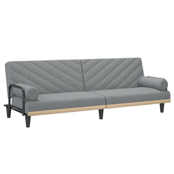 vidaXL Canap&eacute;-lit avec accoudoirs gris clair tissu