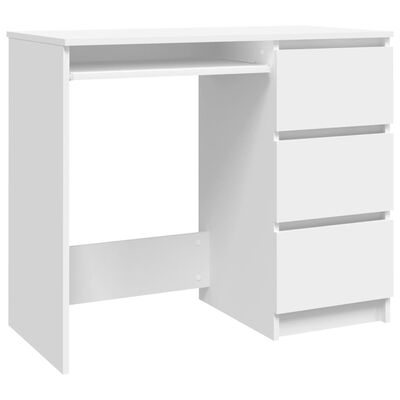 vidaXL Bureau Blanc 90x45x76 cm Bois d’ingénierie