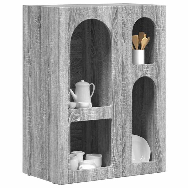 vidaXL Buffet Gris Sonoma 59 x 35 x 80,5 cm Bois d'ing&eacute;nierie