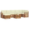 vidaXL Ensemble de canap&eacute; d'angle avec coussin 8 pcs Naturel et Cr&egrave;me