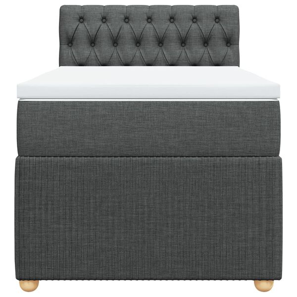 vidaXL Sommier &agrave; lattes de lit avec matelas Gris fonc&eacute; 80x200 cm Tissu