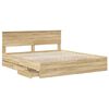 vidaXL Cadre de lit Ch&ecirc;ne Sonoma 180 x 200 cm Bois Ing&eacute;nierie