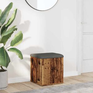 vidaXL Banc de rangement vieux bois 42x42x45 cm bois d'ing&eacute;nierie