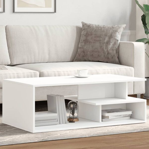 vidaXL Table basse blanc 102x55x35 cm bois d'ing&eacute;nierie
