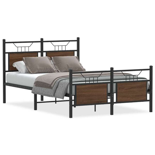 vidaXL Cadre de lit sans matelas ch&ecirc;ne marron 120x200 cm