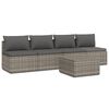 vidaXL Salon de jardin 5 pcs avec coussins Gris R&eacute;sine tress&eacute;e