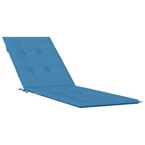 vidaXL Coussin de chaise longue bleu m&eacute;lang&eacute; (75+105) x 50 x 4 cm tissu