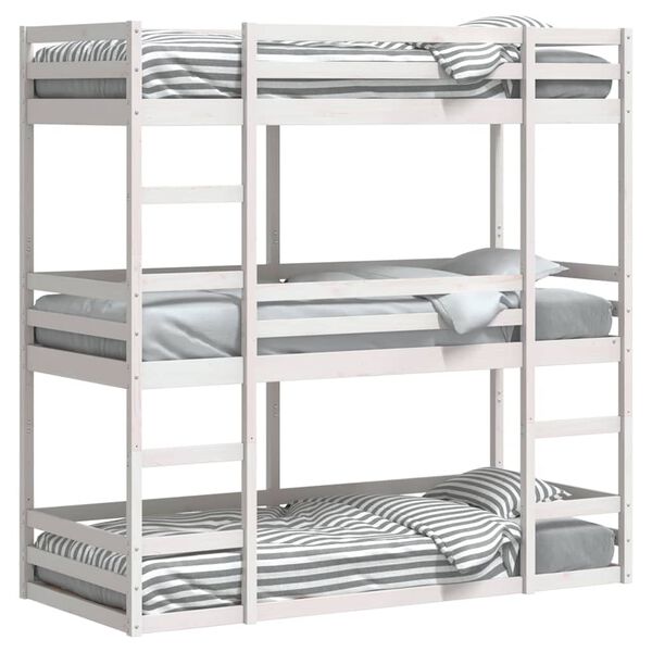 vidaXL Lit superpos&eacute; triple sans matelas 80x200 cm bois de pin massif
