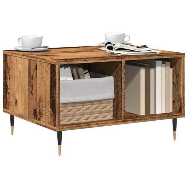 vidaXL Table basse vieux bois 60x50x36,5 cm bois d'ing&eacute;nierie