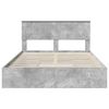 vidaXL Lit de Rangement Gris b&eacute;ton 150 x 200 cm Bois d'ing&eacute;nierie