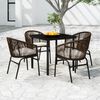 vidaXL Ensemble &agrave; manger de jardin 5 pcs Marron