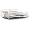 vidaXL Cadre de lit avec t&ecirc;te de lit sans matelas blanc 200x200 cm