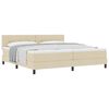 vidaXL Lit &agrave; ressorts avec matelas Cr&egrave;me 200 x 200 cm tissu