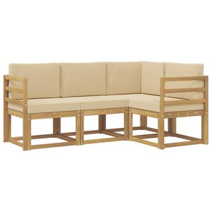 vidaXL Ensemble de canap&eacute;s d'ext&eacute;rieur 4 pc Blanc et Beige