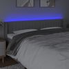 vidaXL T&ecirc;te de lit &agrave; LED Gris clair 183x16x78/88 cm Tissu