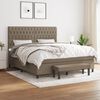 vidaXL Sommier &agrave; lattes de lit avec matelas Taupe 180x200 cm Tissu