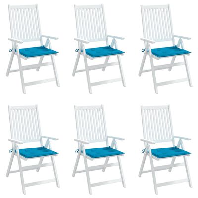 vidaXL Coussins de chaise jardin lot de 6 bleu 50x50x3 cm tissu oxford