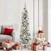 vidaXL Sapin de No&euml;l artificiel Blanc 180 cm PVC, m&eacute;tal et plastique
