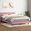 vidaXL Sommier &agrave; lattes de lit avec matelas rose 140x210 cm velours