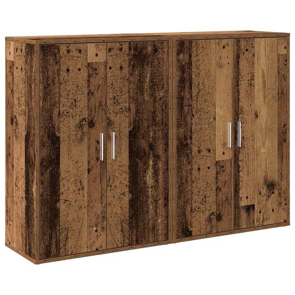 vidaXL Buffet 2 pcs Bois ancien 60 x 31 x 84 cm Bois d'ing&eacute;nierie
