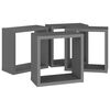 vidaXL &Eacute;tag&egrave;res cube murales 4 pcs Gris 30x15x30 cm