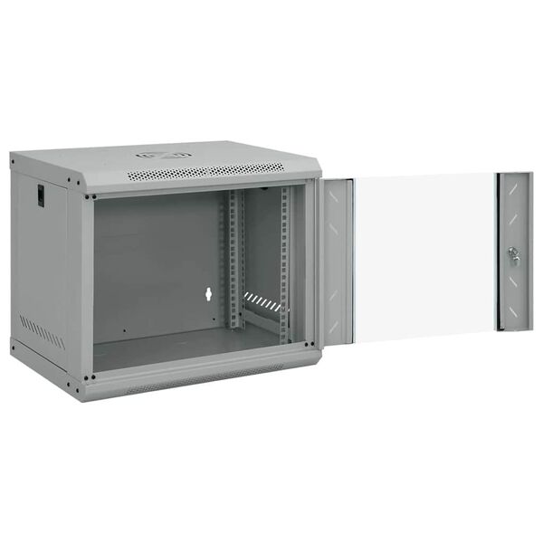 vidaXL Armoire réseau avec stockage Gris 53 x 45 x 45 cm Acier