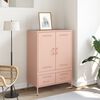 vidaXL Buffet haut rose 68x39x101,5 cm acier