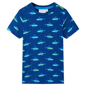 vidaXL T-shirt pour enfants bleu fonc&eacute; 92