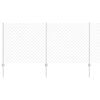 vidaXL Cl&ocirc;ture grillag&eacute;e avec poteau 25 x 1 m Acier galvanis&eacute; Argent&eacute;