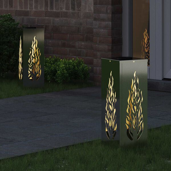 vidaXL Lumi&egrave;re de chemin LED solaire 2 pcs Argent&eacute; Acier Galvanis&eacute;