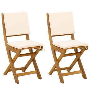 vidaXL Chaises de bistrot d'ext&eacute;rieur 2 pcs Cr&egrave;me blanc