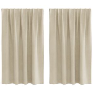 vidaXL Rideaux occultants 2 pcs Cr&egrave;me 140 x 140 cm Velours