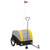 vidaXL Remorque de v&eacute;lo noir et jaune 45 kg fer