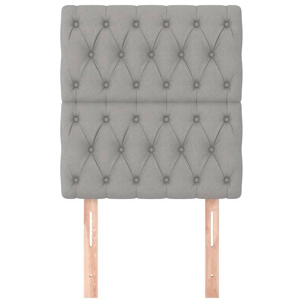 vidaXL T&ecirc;te de lit Gris clair 80x7x118/128 cm Tissu