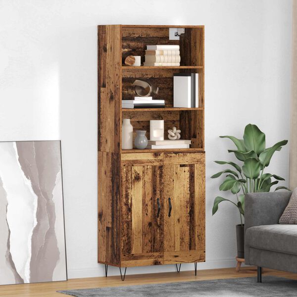 vidaXL Haut Armoire 2 pcs Bois ancien Bois d'ing&eacute;nierie