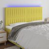 vidaXL T&ecirc;te de lit &agrave; LED Vert 200x5x118/128 cm Tissu