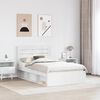 vidaXL Cadre de lit avec t&ecirc;te de lit Blanc 135 x 190 cm Pin massif