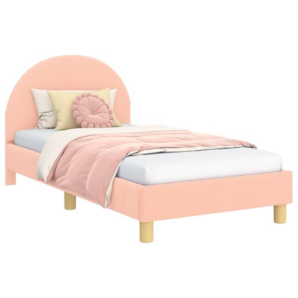 vidaXL Cadre de lit pour enfants avec t&ecirc;te de lit Rose 80 x 160 cm