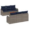 vidaXL Ensemble de canap&eacute; de jardin 7 pc Gris polyrotin