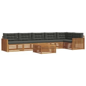 vidaXL Ensemble de canap&eacute;s d'ext&eacute;rieur 7 pc Naturel et Anthracite