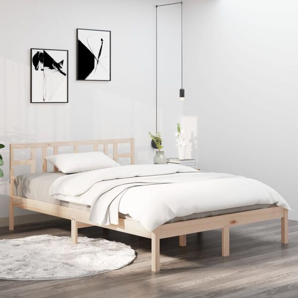vidaXL Cadre de lit sans matelas 120x190 cm bois massif