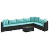 vidaXL Salon de jardin 8 pcs avec coussins noir r&eacute;sine tress&eacute;e