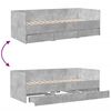 vidaXL Lit de jour avec tiroirs sans matelas gris b&eacute;ton 75x190 cm