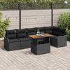 vidaXL Ensemble de canapé de jardin 7 pcs Noir Poly rotin