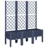 vidaXL Jardini&egrave;re avec treillis bleu gris 120x40x142 cm PP