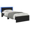 vidaXL Cadre de lit avec LED Ch&ecirc;ne noir 80 x 200 cm Bois d'ing&eacute;nierie